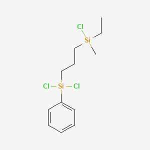 molecular formula C12H19Cl3Si2 B14396886 Chloro{3-[dichloro(phenyl)silyl]propyl}ethyl(methyl)silane CAS No. 89588-50-1