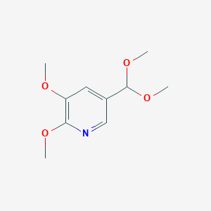 molecular formula C10H15NO4 B1439693 5-(Dimethoxymethyl)-2,3-dimethoxypyridine CAS No. 1138443-97-6