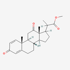 molecular formula C23H30O4 B14396958 Methyl 3,12-dioxopregna-1,4-diene-20-carboxylate CAS No. 87707-04-8