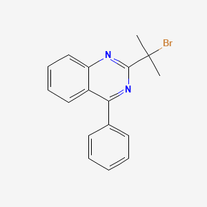 molecular formula C17H15BrN2 B14397040 Quinazoline, 2-(1-bromo-1-methylethyl)-4-phenyl- CAS No. 88629-09-8