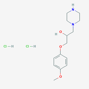 molecular formula C14H24Cl2N2O3 B1439709 1-(4-Methoxy-phenoxy)-3-piperazin-1-yl-propan-2-ol dihydrochloride CAS No. 64966-35-4