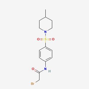 molecular formula C14H19BrN2O3S B1439712 2-溴-N-{4-[(4-甲基-1-哌啶基)磺酰基]-苯基}乙酰胺 CAS No. 1138445-72-3