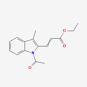 molecular formula C16H17NO3 B14397120 Ethyl 3-(1-acetyl-3-methyl-1H-indol-2-yl)prop-2-enoate CAS No. 87894-54-0