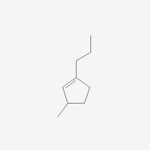 molecular formula C9H16 B14397124 3-Methyl-1-propylcyclopent-1-ene CAS No. 87712-65-0