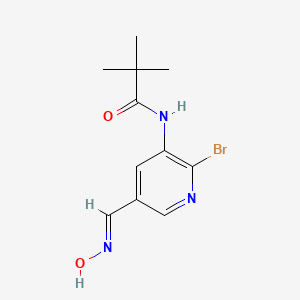 N-(2-Bromo-5-((hydroxyimino)methyl)pyridin-3-YL)-pivalamide