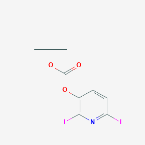 molecular formula C10H11I2NO3 B1439714 tert-Butyl 2,6-diiodopyridin-3-yl carbonate CAS No. 1138444-12-8