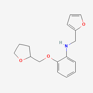 molecular formula C16H19NO3 B1439716 N-(2-Furylmethyl)-2-(tetrahydro-2-furanylmethoxy)-aniline CAS No. 1040686-97-2