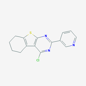 molecular formula C15H12ClN3S B143972 4-Chloro-2-pyridin-3-yl-5,6,7,8-tetrahydro[1]benzothieno[2,3-d]pyrimidine CAS No. 128277-24-7