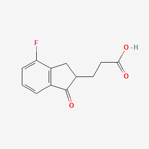 molecular formula C12H11FO3 B14397239 3-(4-Fluoro-1-oxo-2,3-dihydro-1H-inden-2-yl)propanoic acid CAS No. 89445-37-4