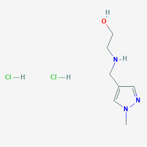 molecular formula C7H15Cl2N3O B1439733 2-{[(1-Methyl-1H-pyrazol-4-YL)methyl]-amino}ethanol dihydrochloride CAS No. 1185302-33-3