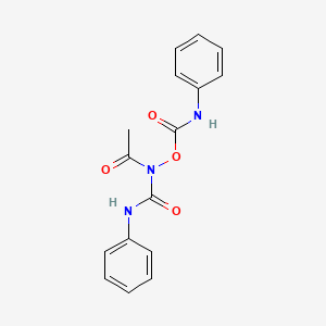 molecular formula C16H15N3O4 B14397350 N-(Phenylcarbamoyl)-N-[(phenylcarbamoyl)oxy]acetamide CAS No. 88074-40-2