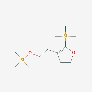 molecular formula C12H24O2Si2 B14397357 Trimethyl{2-[2-(trimethylsilyl)furan-3-yl]ethoxy}silane CAS No. 89861-14-3