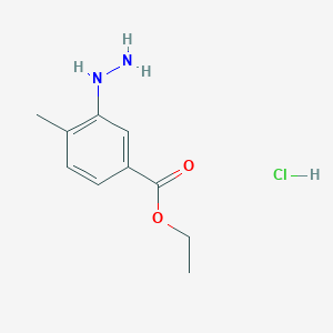 molecular formula C10H15ClN2O2 B1439736 Ethyl 3-hydrazino-4-methylbenzoate hydrochloride CAS No. 1185302-10-6