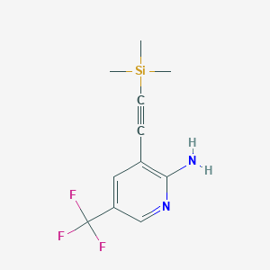 molecular formula C11H13F3N2Si B1439737 5-(Trifluoromethyl)-3-((trimethylsilyl)ethynyl)-pyridin-2-amine CAS No. 1036027-52-7