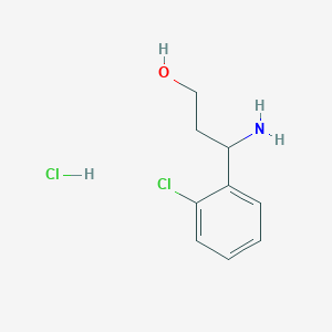 molecular formula C9H13Cl2NO B1439741 3-Amino-3-(2-chloro-phenyl)-propan-1-ol hydrochloride CAS No. 1159826-18-2