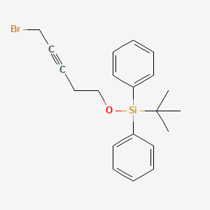 molecular formula C21H25BrOSi B14397419 Silane, [(5-bromo-3-pentynyl)oxy](1,1-dimethylethyl)diphenyl- CAS No. 88158-71-8
