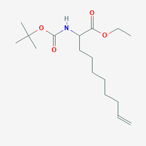 molecular formula C17H31NO4 B14397442 Ethyl 2-[(tert-butoxycarbonyl)amino]dec-9-enoate CAS No. 89760-46-3