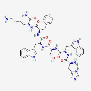 molecular formula C46H56N12O7 B14397447 L-Histidyl-D-tryptophyl-L-seryl-L-tryptophyl-D-phenylalanyl-L-lysinamide CAS No. 87616-97-5