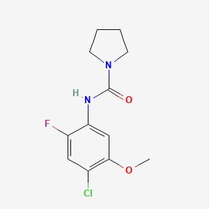 molecular formula C12H14ClFN2O2 B14397570 N-(4-Chloro-2-fluoro-5-methoxyphenyl)pyrrolidine-1-carboxamide CAS No. 89915-63-9