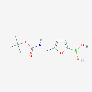 molecular formula C10H16BNO5 B1439758 (5-(((tert-Butoxycarbonyl)amino)methyl)furan-2-yl)boronic acid CAS No. 1072946-49-6