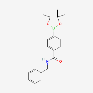 molecular formula C20H24BNO3 B1439763 N-Benzyl-4-(4,4,5,5-tetramethyl-1,3,2-dioxaborolan-2-yl)benzamide CAS No. 1073353-57-7