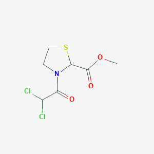 molecular formula C7H9Cl2NO3S B14397636 Methyl 3-(dichloroacetyl)-1,3-thiazolidine-2-carboxylate CAS No. 88095-66-3