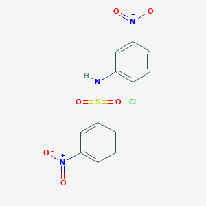 molecular formula C13H10ClN3O6S B14397666 Benzenesulfonamide, N-(2-chloro-5-nitrophenyl)-4-methyl-3-nitro- CAS No. 87316-89-0