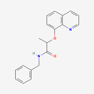 molecular formula C19H18N2O2 B14397686 N-Benzyl-2-[(quinolin-8-yl)oxy]propanamide CAS No. 88349-80-8