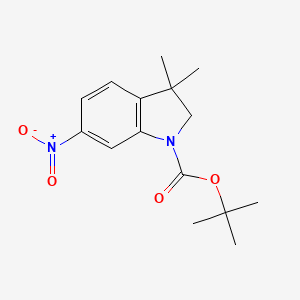 molecular formula C15H20N2O4 B1439770 1-Boc-3,3-dimethyl-6-nitroindoline CAS No. 1049677-52-2