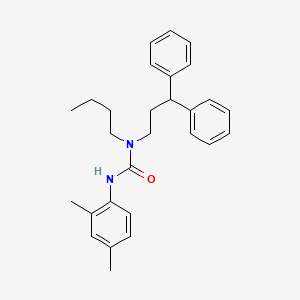 molecular formula C28H34N2O B14397800 N-Butyl-N'-(2,4-dimethylphenyl)-N-(3,3-diphenylpropyl)urea CAS No. 88451-74-5