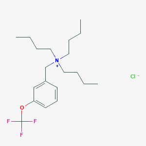molecular formula C20H33ClF3NO B14397814 N,N-Dibutyl-N-{[3-(trifluoromethoxy)phenyl]methyl}butan-1-aminium chloride CAS No. 89807-46-5
