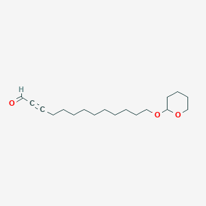 molecular formula C18H30O3 B14397866 13-[(Oxan-2-yl)oxy]tridec-2-ynal CAS No. 88170-40-5
