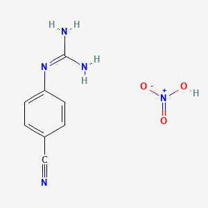 molecular formula C8H9N5O3 B1439792 1-(4-氰基苯基)胍硝酸盐 CAS No. 5637-41-2