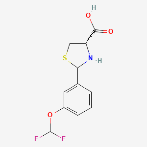 molecular formula C11H11F2NO3S B1439794 (4S)-2-[3-(difluoromethoxy)phenyl]-1,3-thiazolidine-4-carboxylic acid CAS No. 1265908-19-7