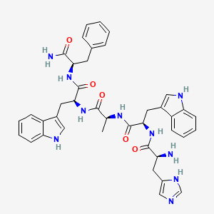 molecular formula C40H44N10O5 B14397977 L-Histidyl-D-tryptophyl-L-alanyl-L-tryptophyl-D-phenylalaninamide CAS No. 87601-78-3