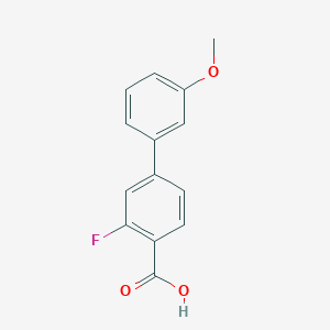 molecular formula C14H11FO3 B1439800 2-氟-4-(3-甲氧基苯基)苯甲酸 CAS No. 1178418-69-3