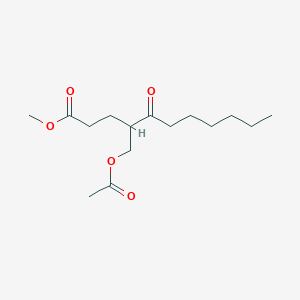 molecular formula C15H26O5 B14398013 Methyl 4-[(acetyloxy)methyl]-5-oxoundecanoate CAS No. 88239-03-6