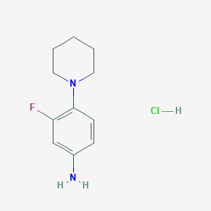 molecular formula C11H16ClFN2 B1439802 3-Fluoro-4-piperidinoaniline HCl CAS No. 1245569-19-0