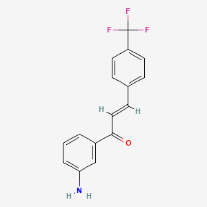 molecular formula C16H12F3NO B1439803 1-(3-Aminophenyl)-3-[4-(trifluoromethyl)phenyl]prop-2-en-1-one CAS No. 1217212-57-1