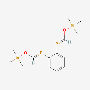 molecular formula C14H24O2P2Si2 B14398042 Trimethylsilyloxymethylidene-[2-(trimethylsilyloxymethylidenephosphanyl)phenyl]phosphane CAS No. 89983-00-6