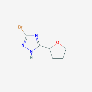 molecular formula C6H8BrN3O B1439811 3-溴-5-(四氢呋喃-2-基)-1H-1,2,4-三唑 CAS No. 1245570-03-9