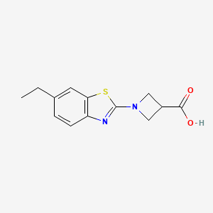 molecular formula C13H14N2O2S B1439816 1-(6-Ethyl-1,3-benzothiazol-2-yl)azetidine-3-carboxylic acid CAS No. 1283107-97-0
