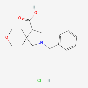 molecular formula C16H22ClNO3 B1439822 2-Benzyl-8-oxa-2-azaspiro[4.5]decane-4-carboxylic acid hydrochloride CAS No. 1227608-06-1