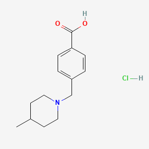 molecular formula C14H20ClNO2 B1439825 4-((4-Methylpiperidin-1-yl)methyl)benzoic acid hydrochloride CAS No. 1158215-50-9