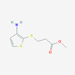 molecular formula C8H11NO2S2 B1439848 Methyl 3-[(3-Aminothien-2-yl)thio]propanoate CAS No. 1287218-52-3