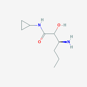 molecular formula C9H18N2O2 B143985 (3S)-3-Amino-N-cyclopropyl-2-hydroxyhexanamide CAS No. 402960-19-4