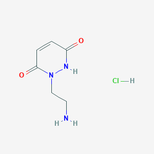 molecular formula C6H10ClN3O2 B1439858 1-(2-Aminoethyl)-1,2-dihydro-3,6-pyridazinedione hydrochloride CAS No. 1255717-52-2