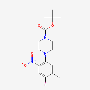 molecular formula C16H22FN3O4 B1439862 Tert-butyl 4-(4-fluoro-5-methyl-2-nitrophenyl)piperazine-1-carboxylate CAS No. 1261079-70-2