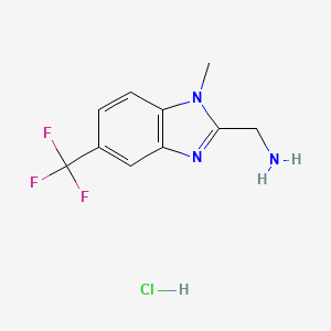 molecular formula C10H11ClF3N3 B1439864 [1-methyl-5-(trifluoromethyl)-1H-1,3-benzodiazol-2-yl]methanamine hydrochloride CAS No. 1281872-57-8