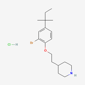 molecular formula C18H29BrClNO B1439880 4-{2-[2-Bromo-4-(tert-pentyl)phenoxy]-ethyl}piperidine hydrochloride CAS No. 1219979-60-8